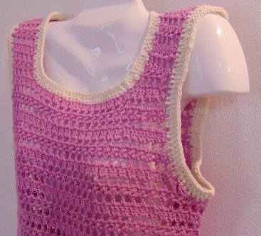 musculosa tejida a crochet talle XS-S, 100% algodón.