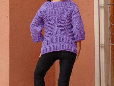 sweater tejido a crochet de hilo de algodón